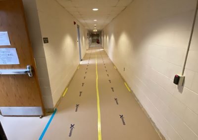 hallway after tear out at Saint Stephens Church in Omaha, NE