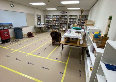 large classroom after tear out at Saint Stephens Church in Omaha, NE
