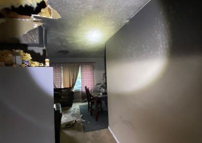 house fire hallway damage before restoration in Omaha, NE