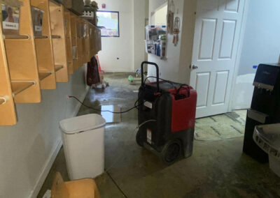 commercial water restoration to resolve water and wet flooring in local daycare